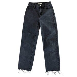 Madewell Perfect Vintage Straight Jeans – 24P Raw Hem Black